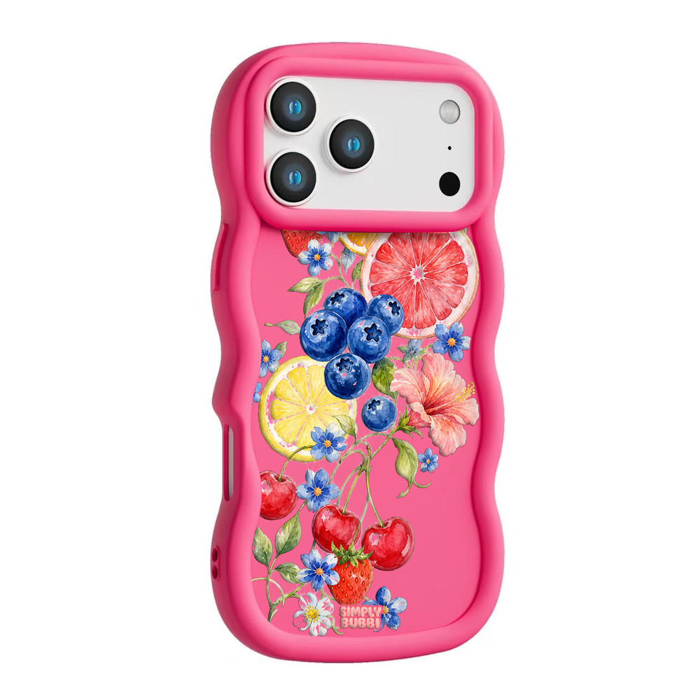 Citrus Berry Garden Wavy iPhone Case
