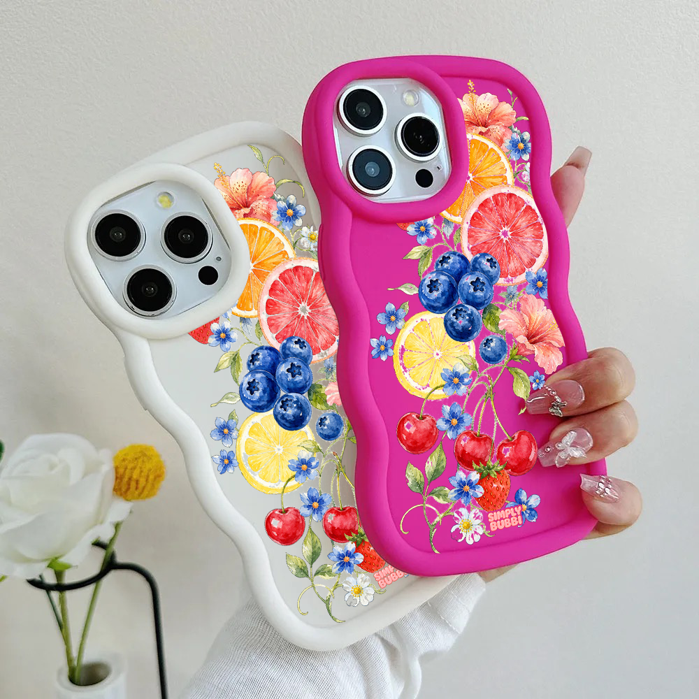 Citrus Berry Garden Wavy iPhone Case