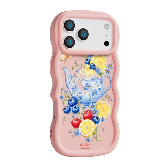 Blueberry Lemon Tea Wavy iPhone Case – Blush color