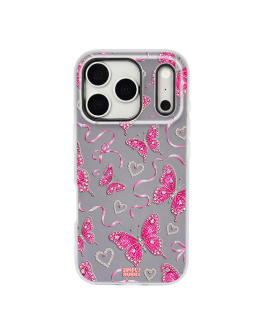 Jewel Butterfly Pearl Repeat Pop iPhone Case – Gray color