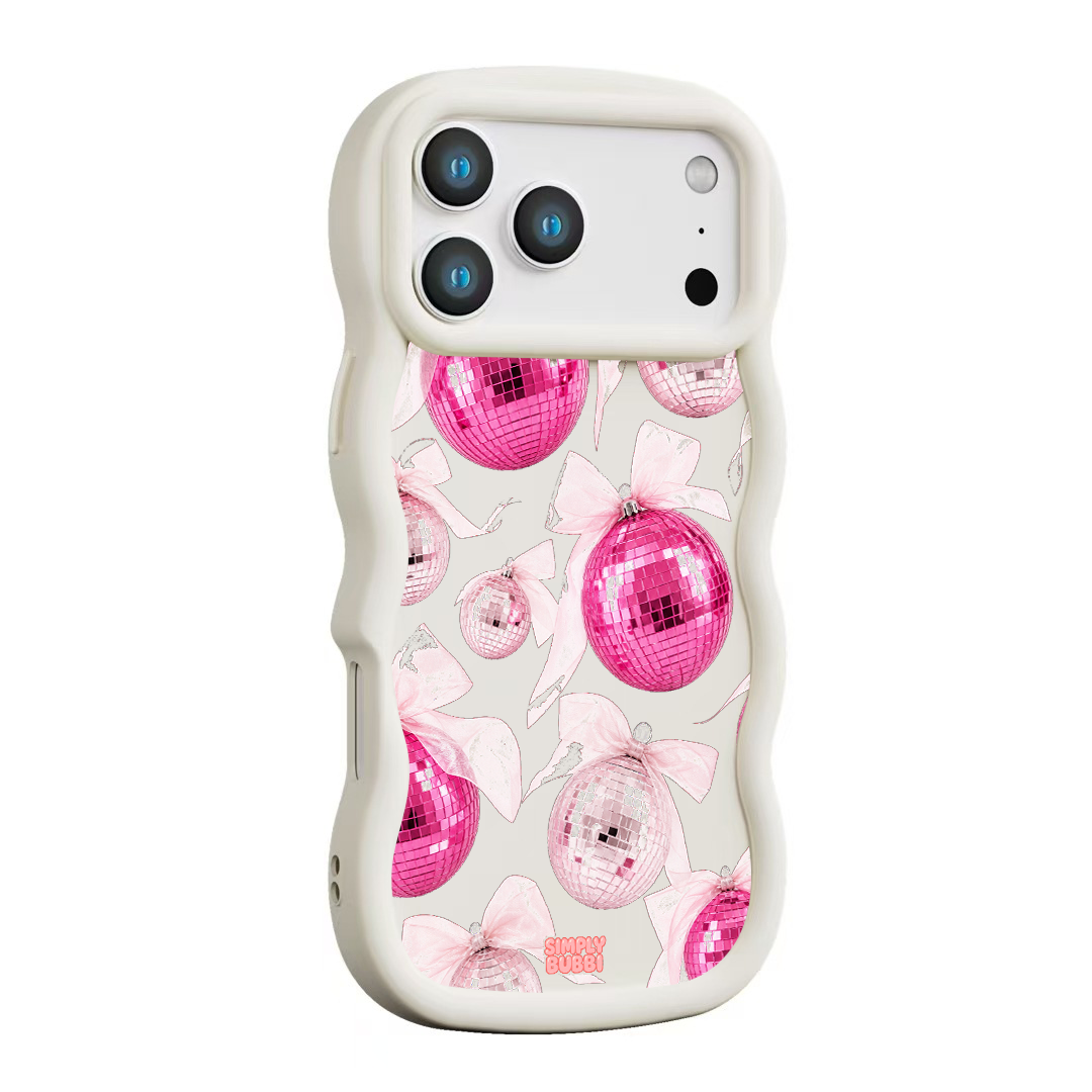Pink Disco Ornament Organza Repeat Wavy iPhone Case – product view 11