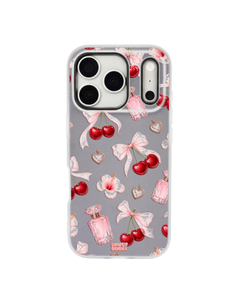 Cherry Perfume Coquette Repeat Pop iPhone Case – Gray