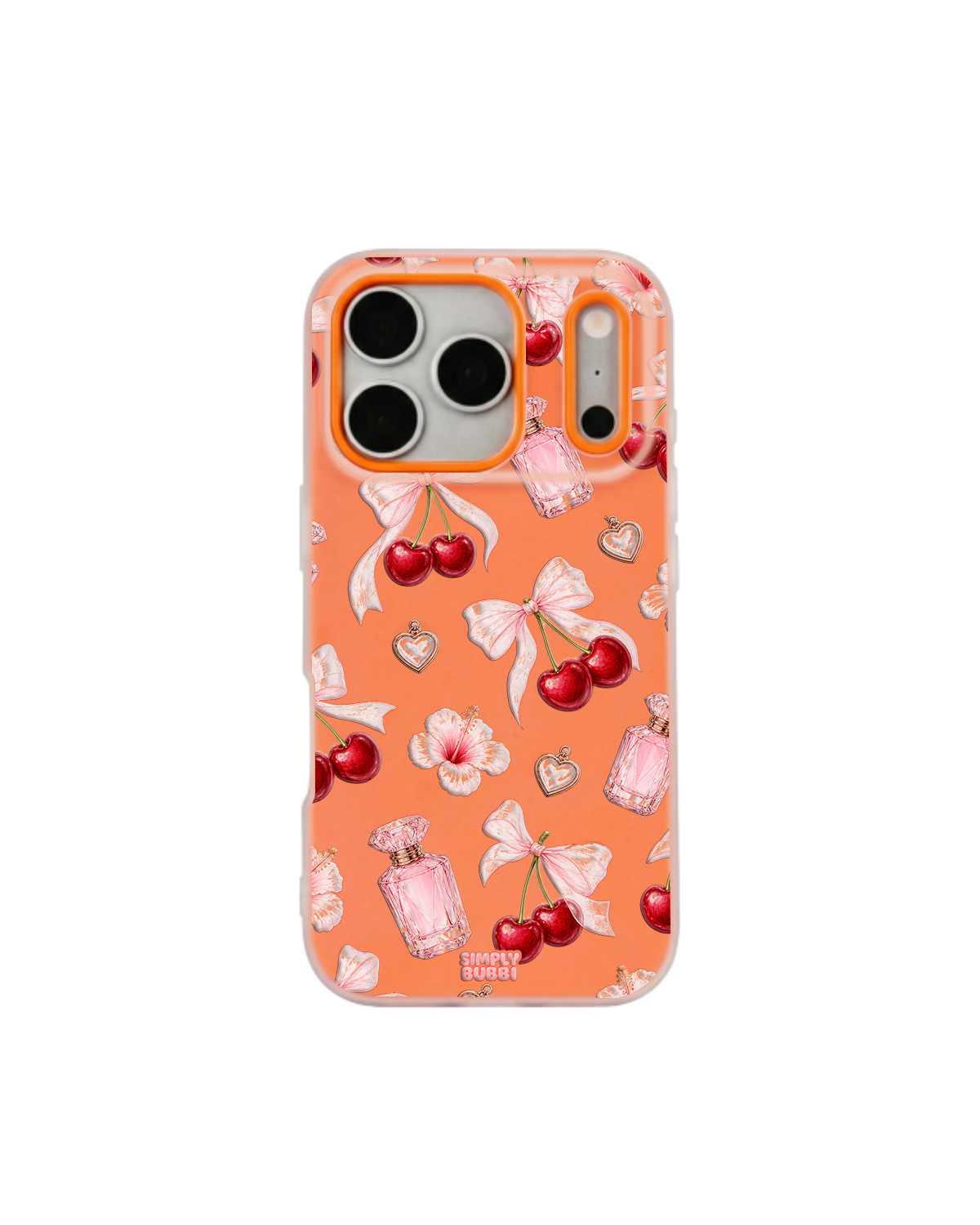 Cherry Perfume Coquette Repeat Pop iPhone Case – Orange color