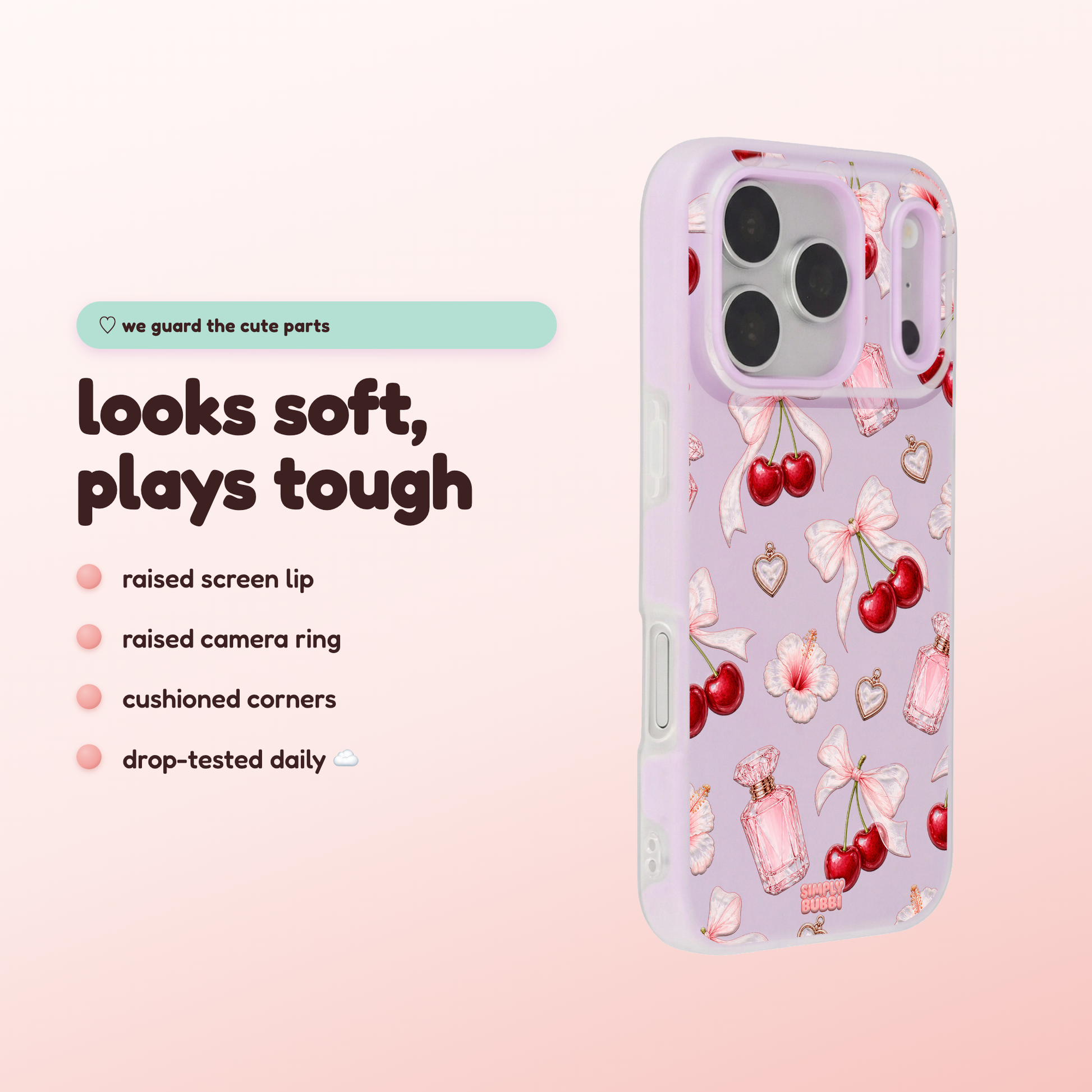 Cherry Perfume Coquette Repeat Pop iPhone Case – product view 3