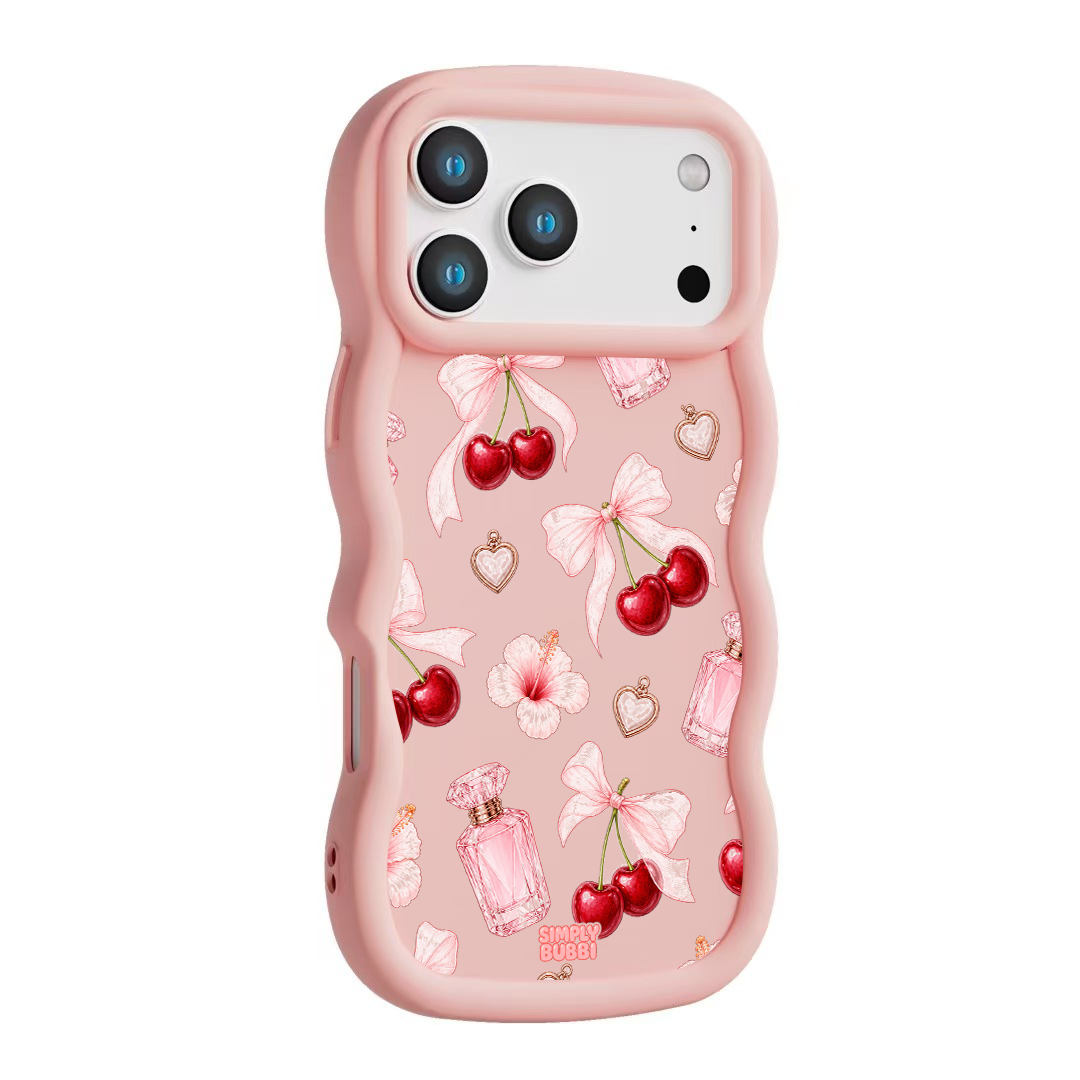 Cherry Perfume Coquette Repeat Wavy iPhone Case – product view 9