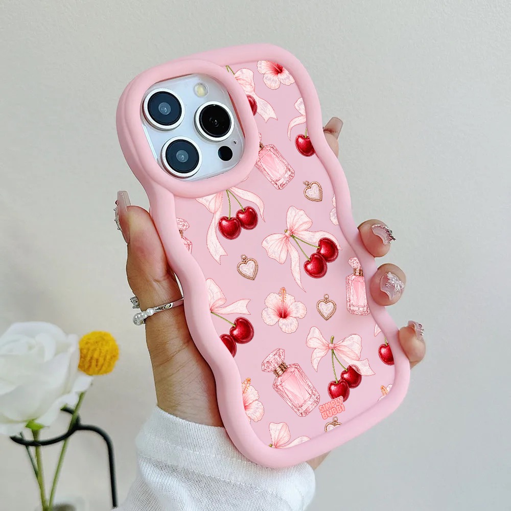 Cherry Perfume Coquette Repeat Wavy iPhone Case – product view 6