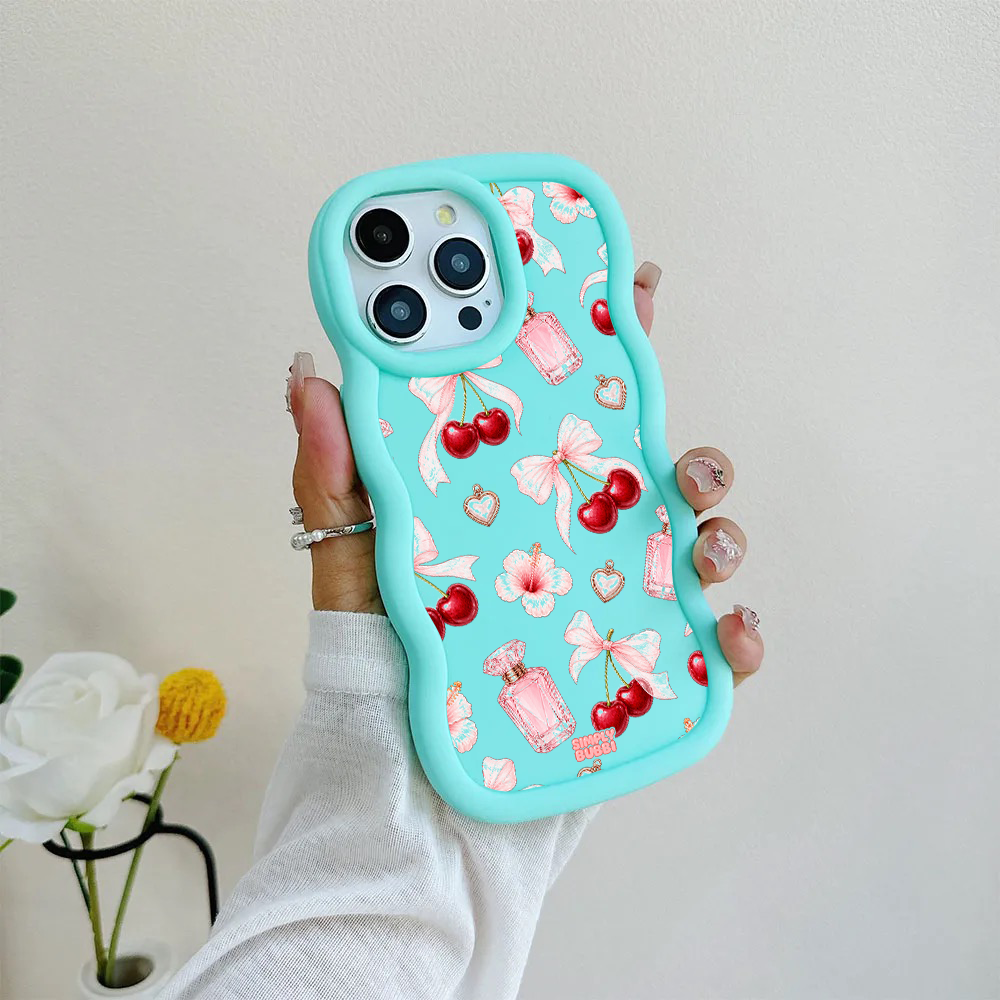 Cherry Perfume Coquette Repeat Wavy iPhone Case – product view 7