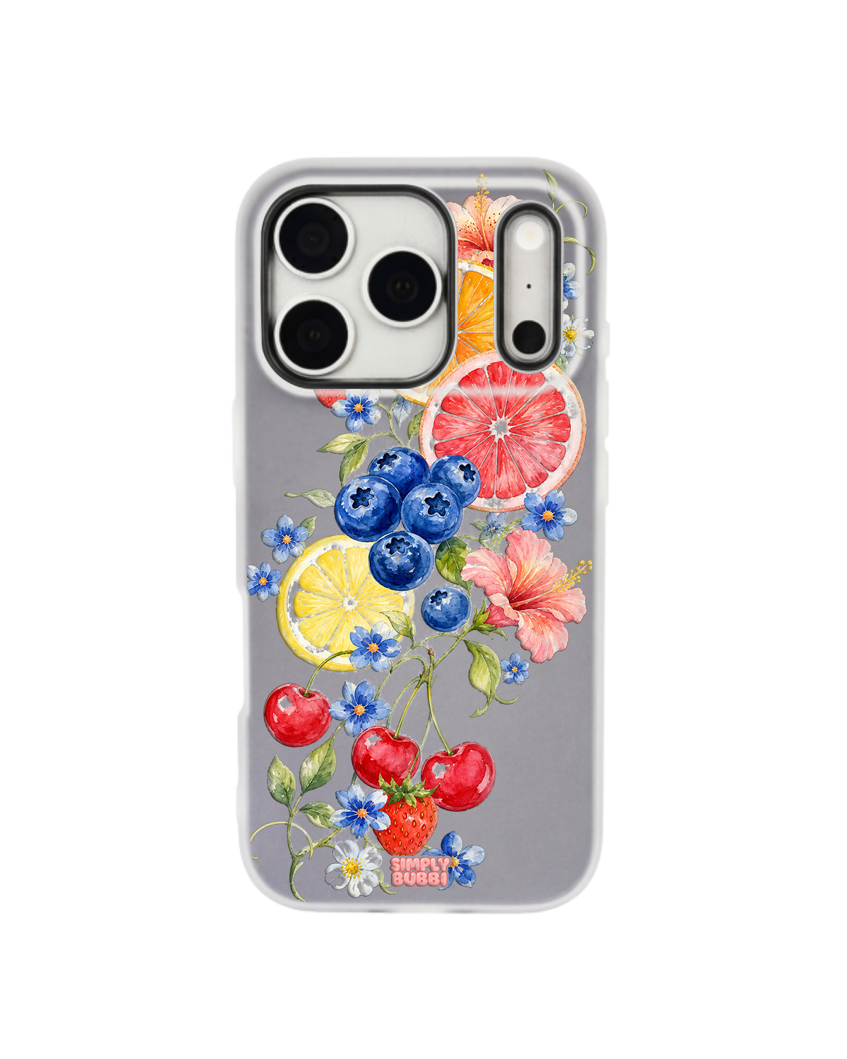 Citrus Berry Garden Pop iPhone Case – Gray color