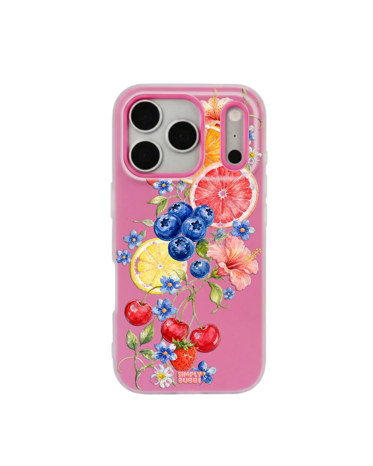 Citrus Berry Garden Pop iPhone Case – Hot Pink color