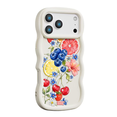 Citrus Berry Garden Wavy iPhone Case – Cream