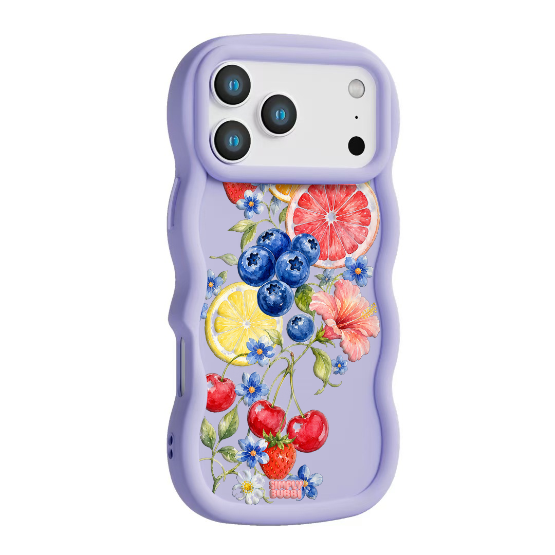 Citrus Berry Garden Wavy iPhone Case – Lilac color