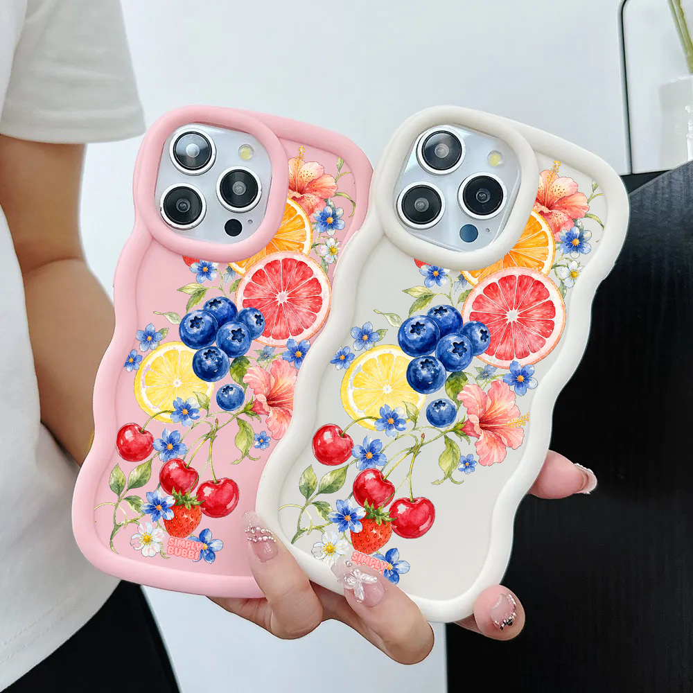 Citrus Berry Garden Wavy iPhone Case – product view 2