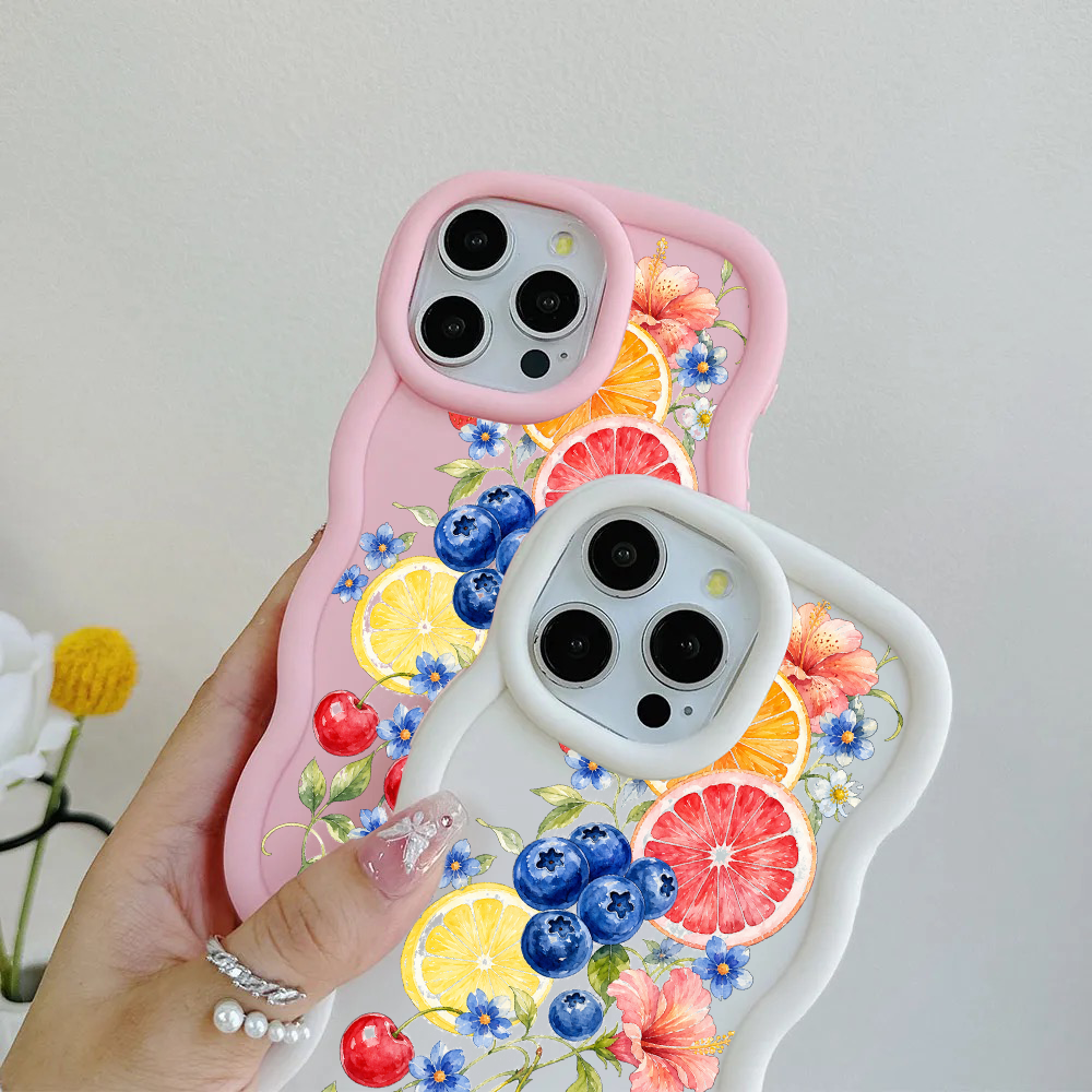 Citrus Berry Garden Wavy iPhone Case – product view 3