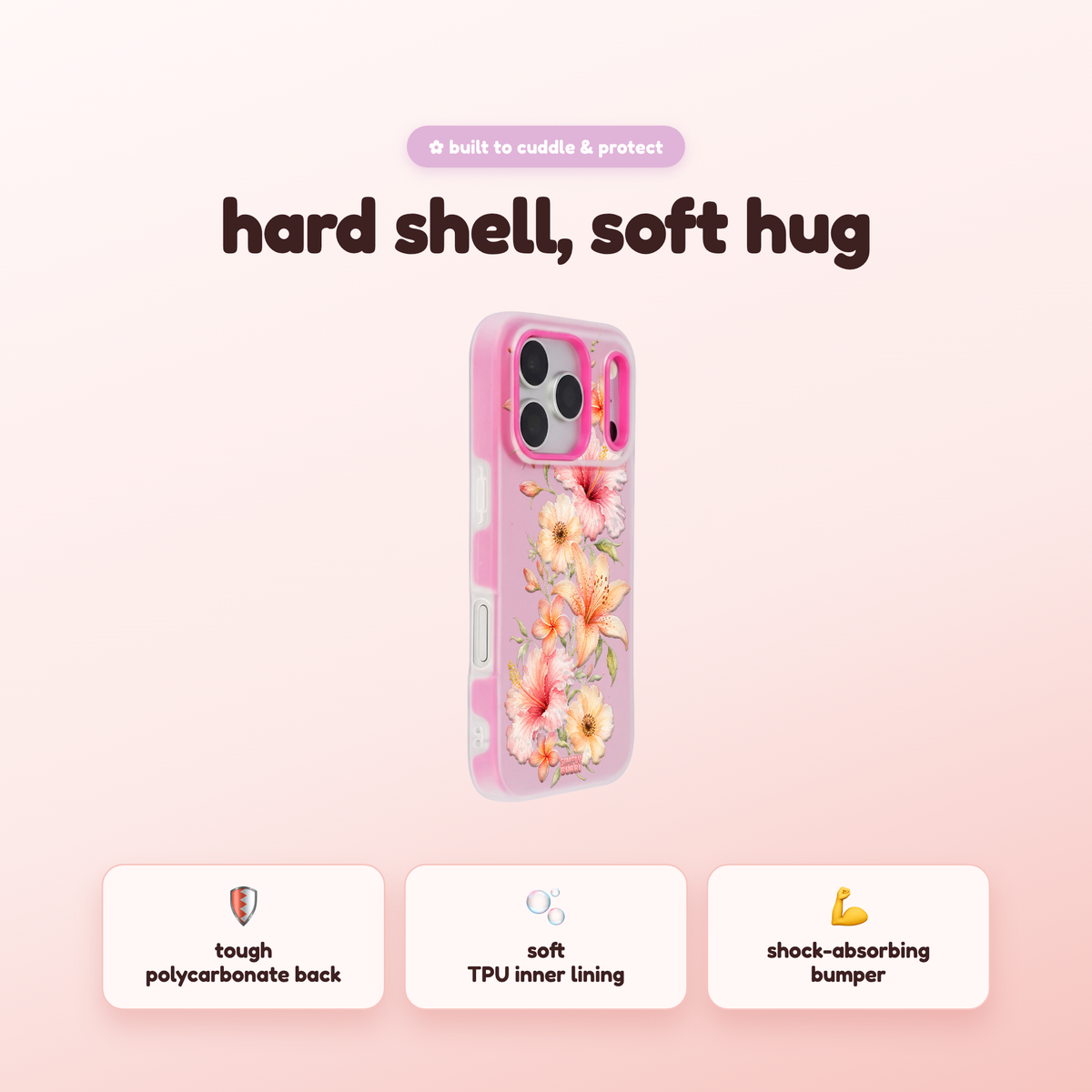 Peach Bloom Pop iPhone Case – product view 2