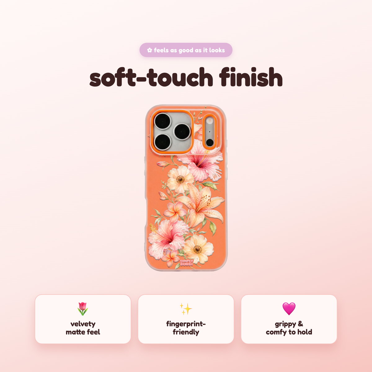 Peach Bloom Pop iPhone Case – product view 5