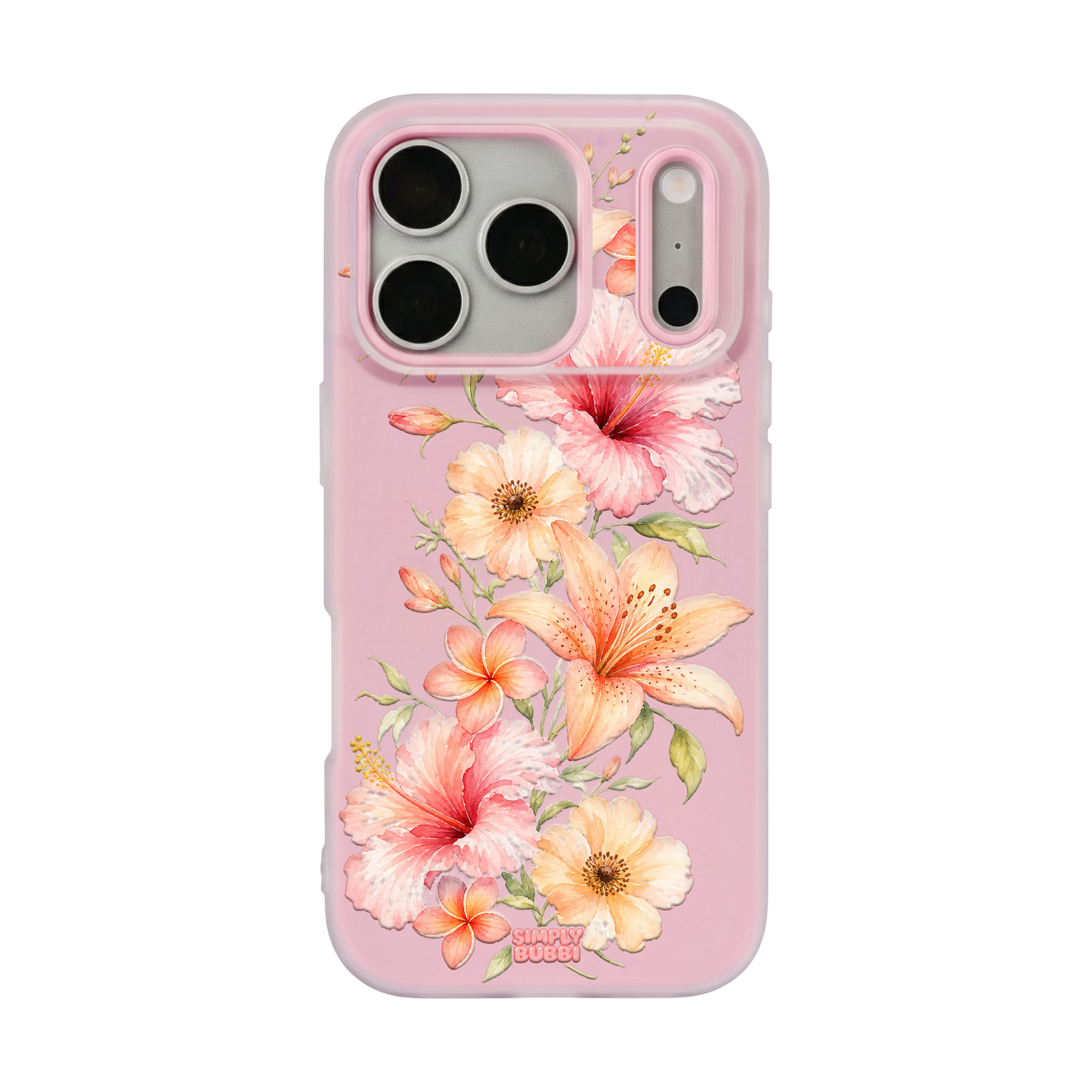 Peach Tropical Floral Cascade Pop iPhone Case – Blush color