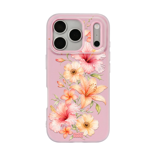 Peach Tropical Floral Cascade Pop iPhone Case – Blush color