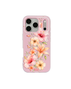 Peach Tropical Floral Cascade Pop iPhone Case – Pink
