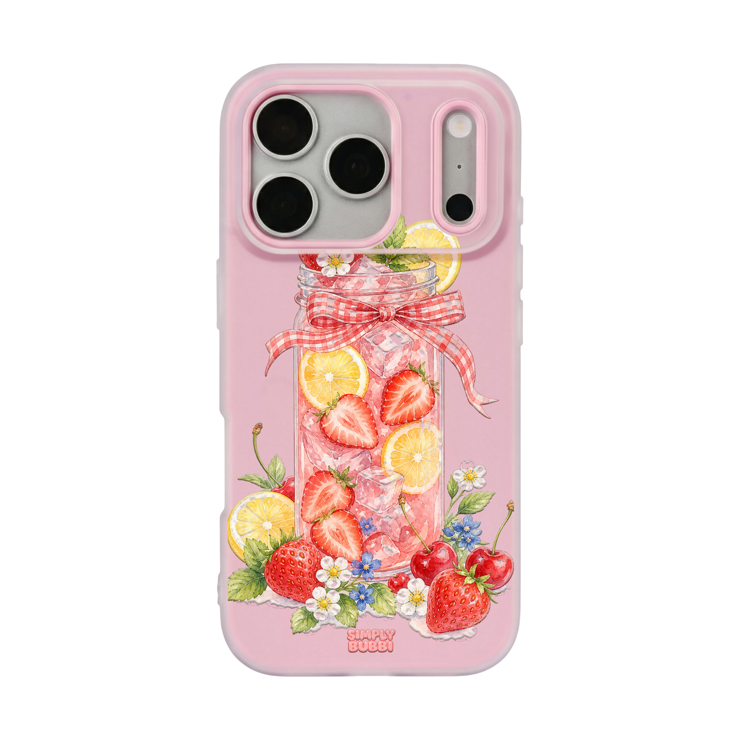 Strawberry Lemonade Jar Pop iPhone Case – Blush color