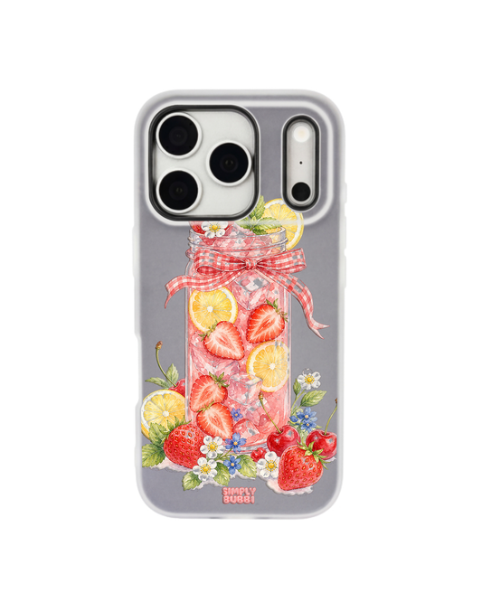 Strawberry Lemonade Jar Pop iPhone Case – Gray color