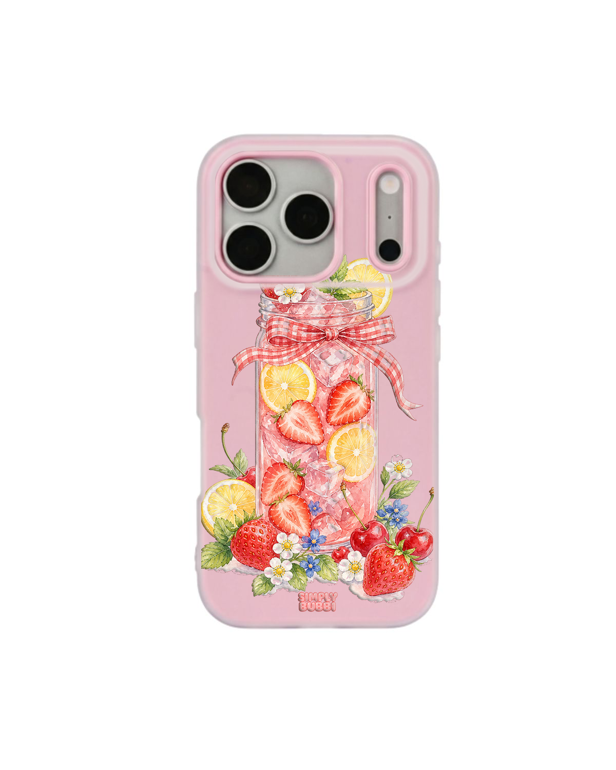 Strawberry Lemonade Jar Pop iPhone Case – Pink color