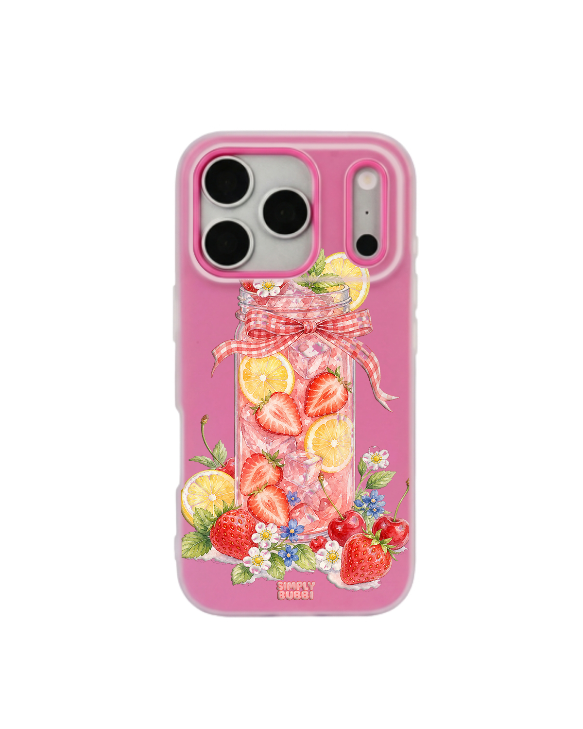 Strawberry Lemonade Jar Pop iPhone Case – Hot Pink color