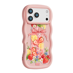 Strawberry Lemonade Jar Wavy iPhone Case – Blush