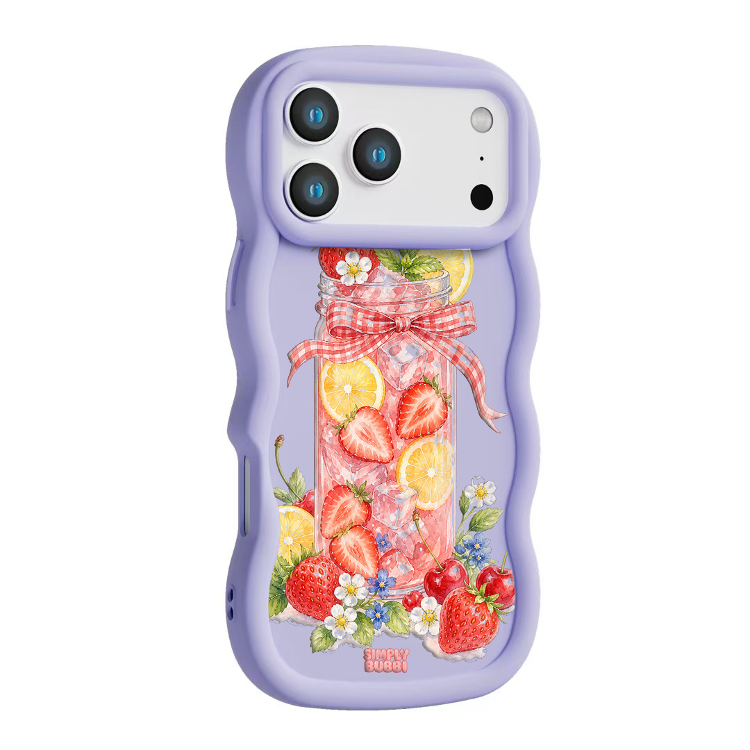 Strawberry Lemonade Jar Wavy iPhone Case – Lilac color