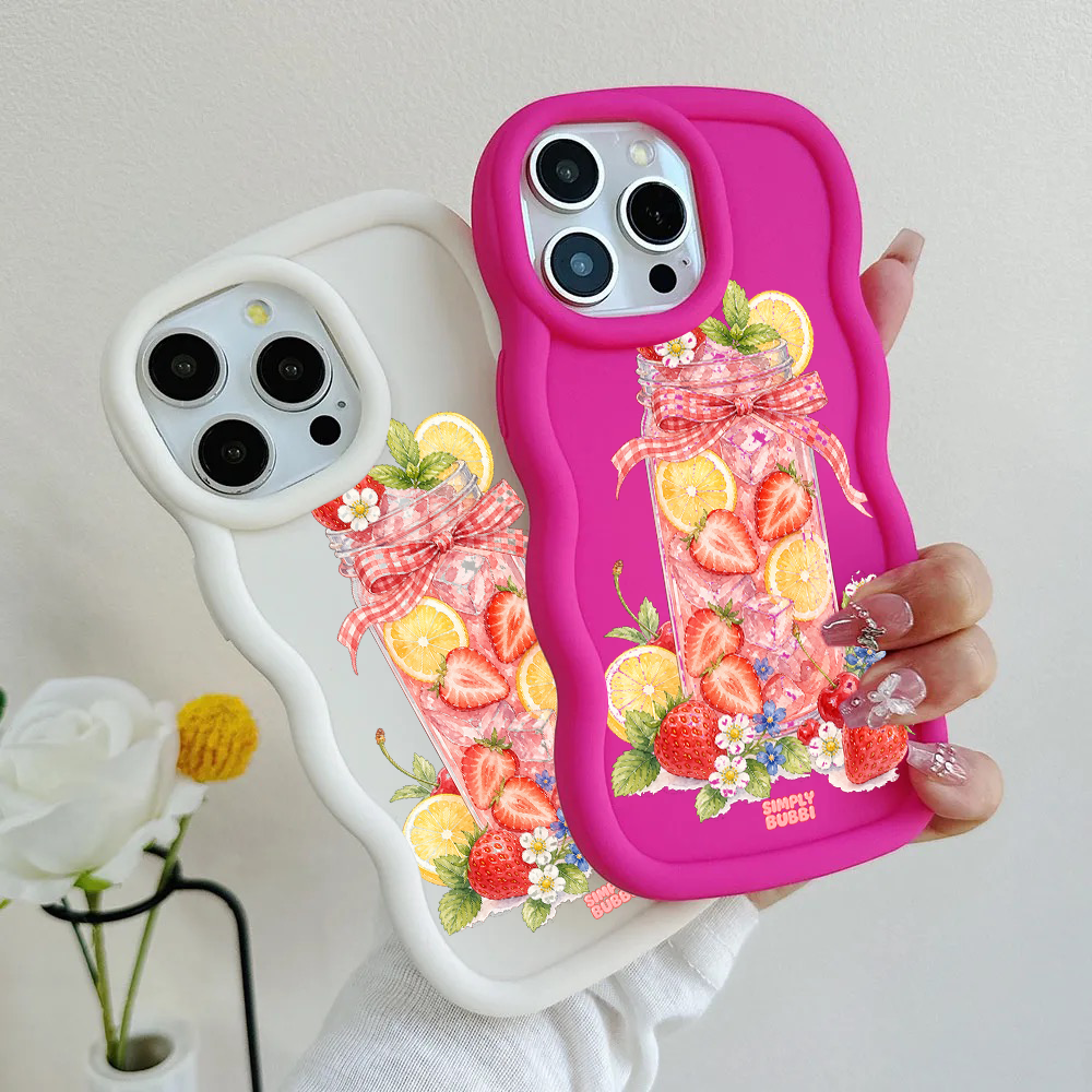 Strawberry Lemonade Jar Wavy iPhone Case – product view 1