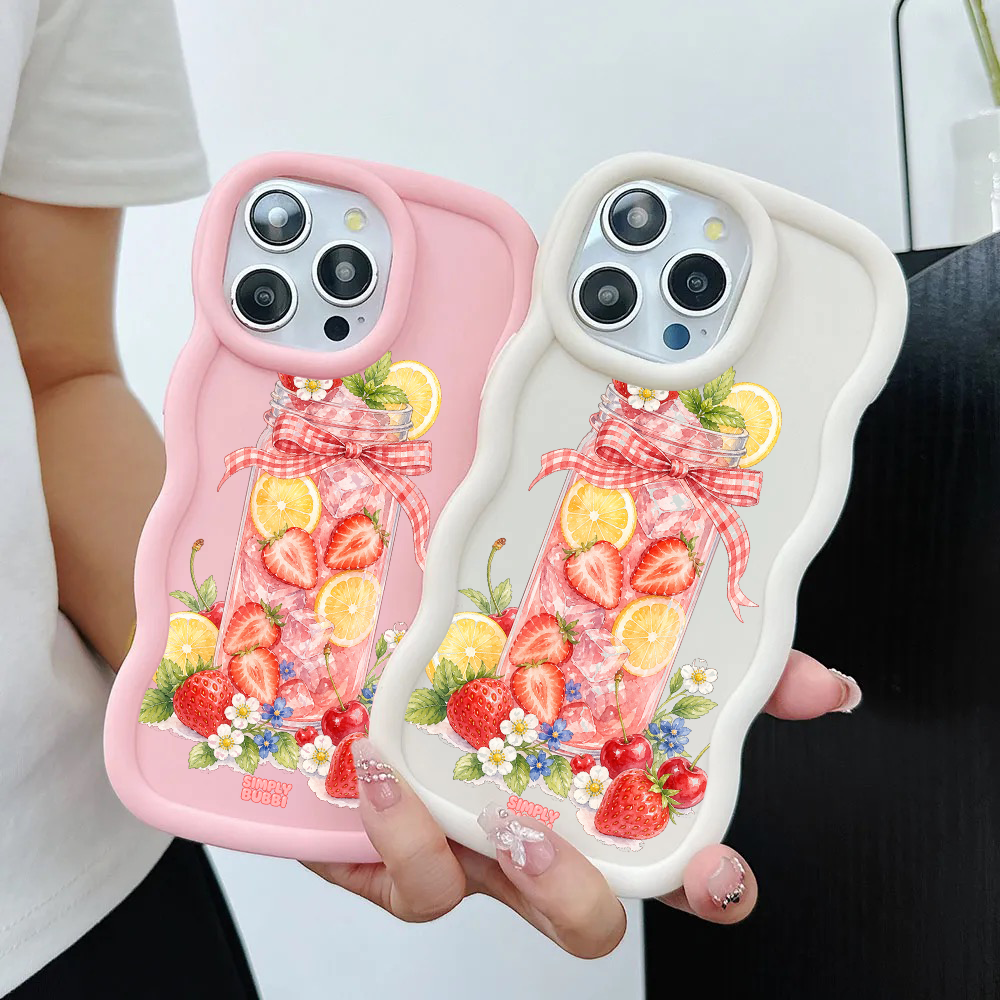 Strawberry Lemonade Jar Wavy iPhone Case – product view 2