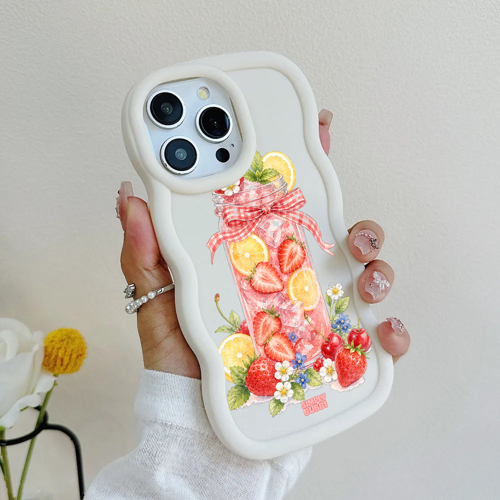 Strawberry Lemonade Jar Wavy iPhone Case