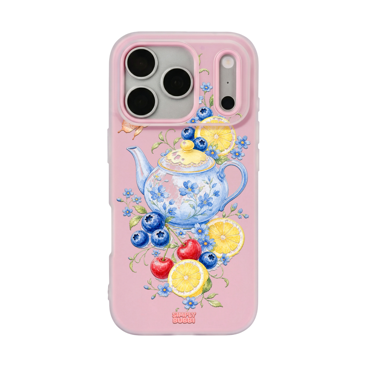 Blueberry Lemon Tea Pop iPhone Case – Blush color