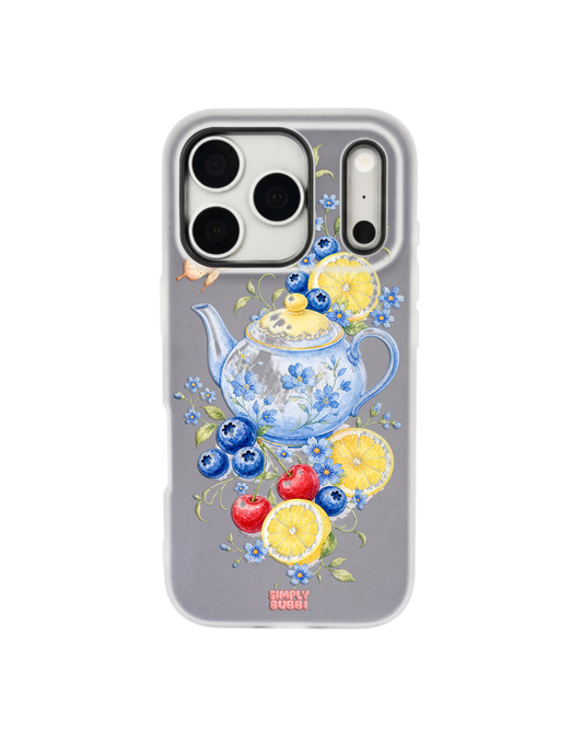 Blueberry Lemon Tea Pop iPhone Case – Gray color