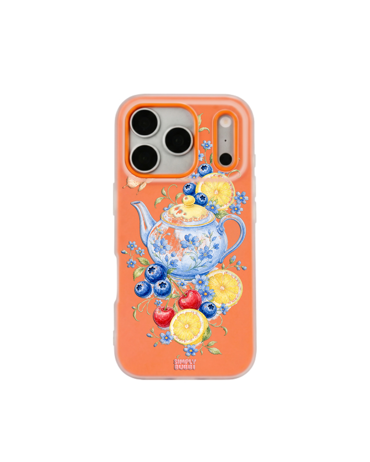 Blueberry Lemon Tea Pop iPhone Case – Orange color