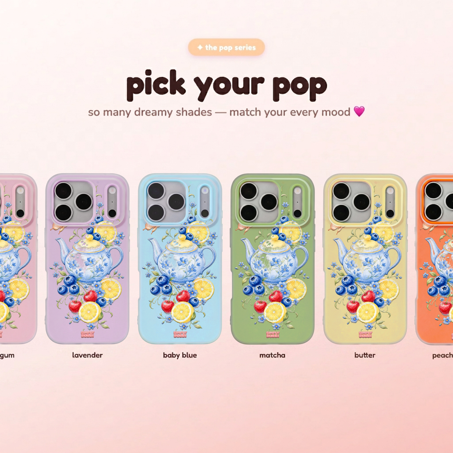 Blueberry Lemon Tea Pop iPhone Case – product view 1