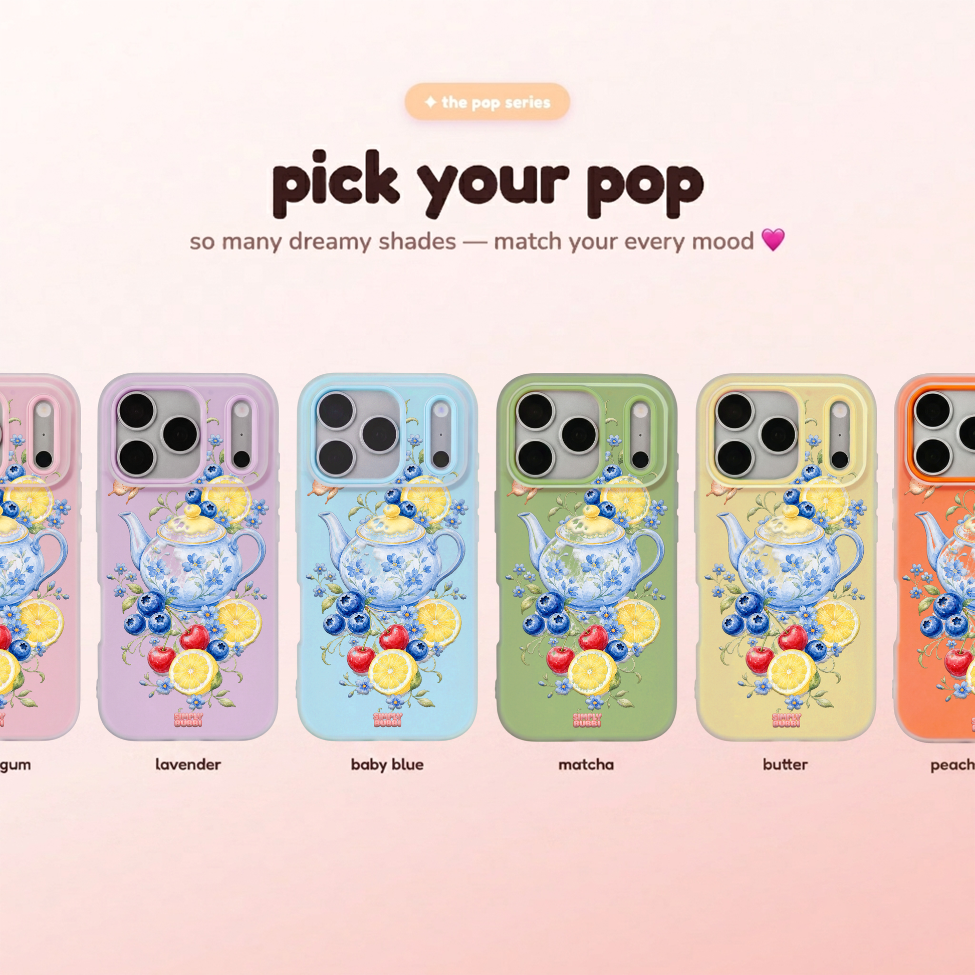 Blueberry Lemon Tea Pop iPhone Case – product view 1