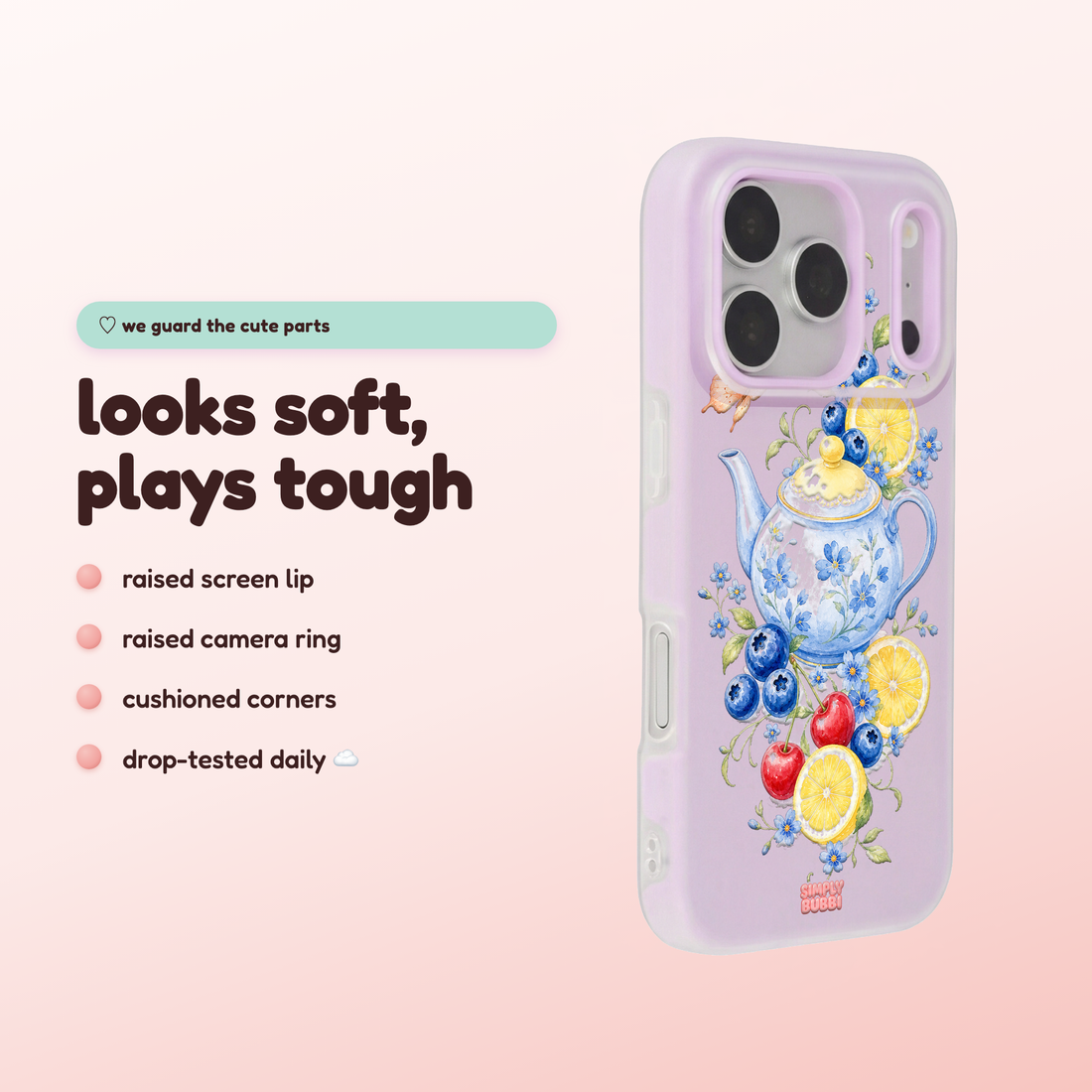 Blueberry Lemon Tea Pop iPhone Case
