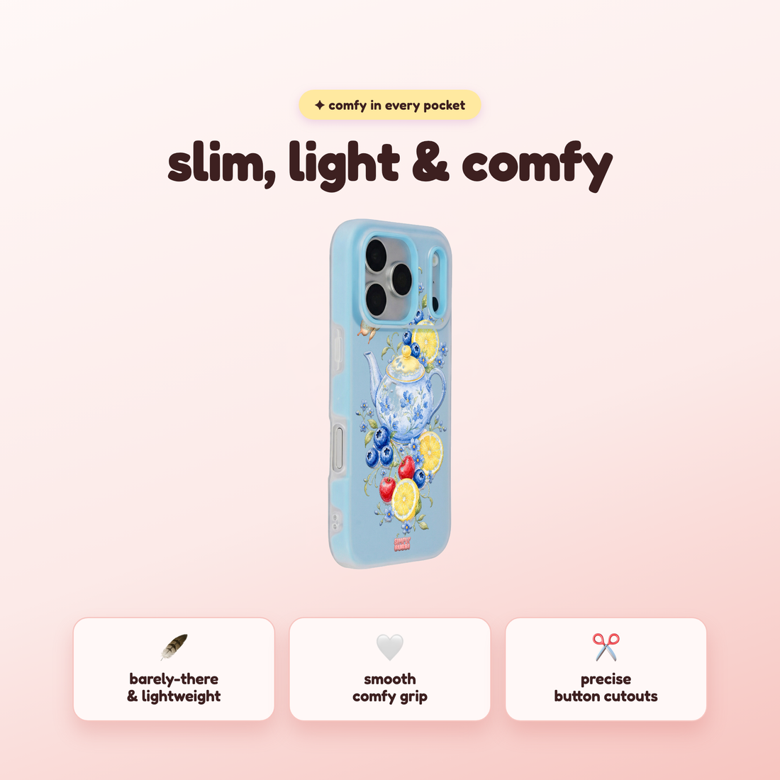 Blueberry Lemon Tea Pop iPhone Case