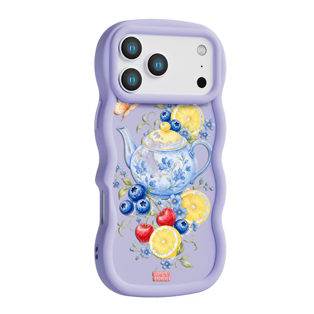 Blueberry Lemon Tea Wavy iPhone Case – Lilac color