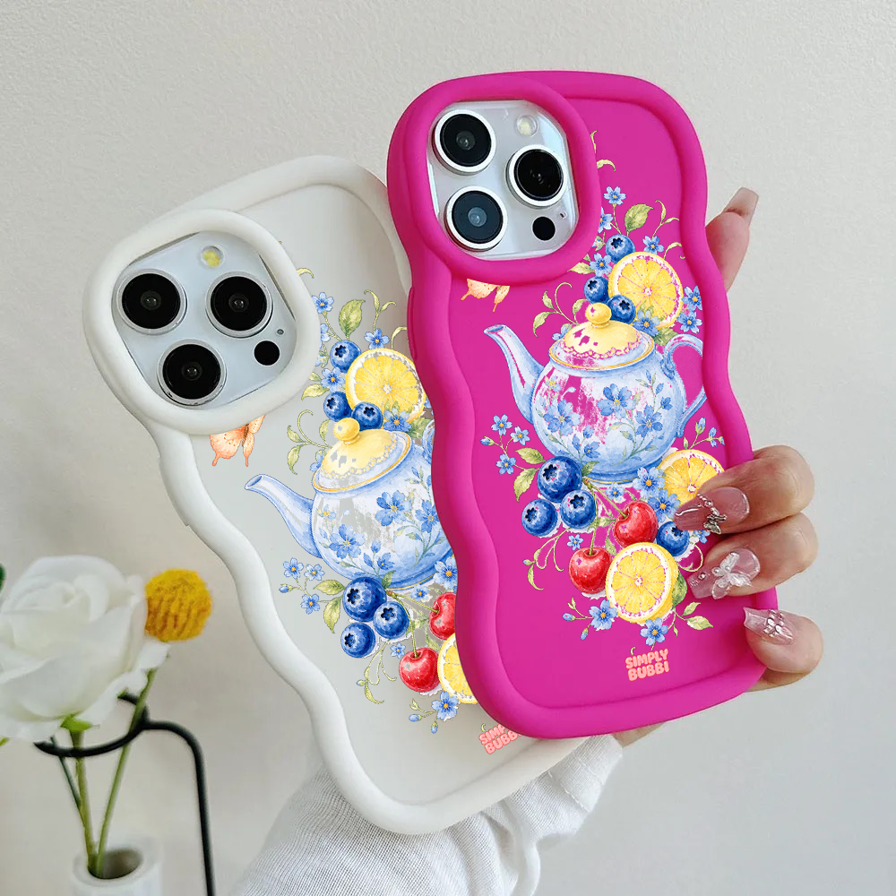 Blueberry Lemon Tea Wavy iPhone Case – product view 1