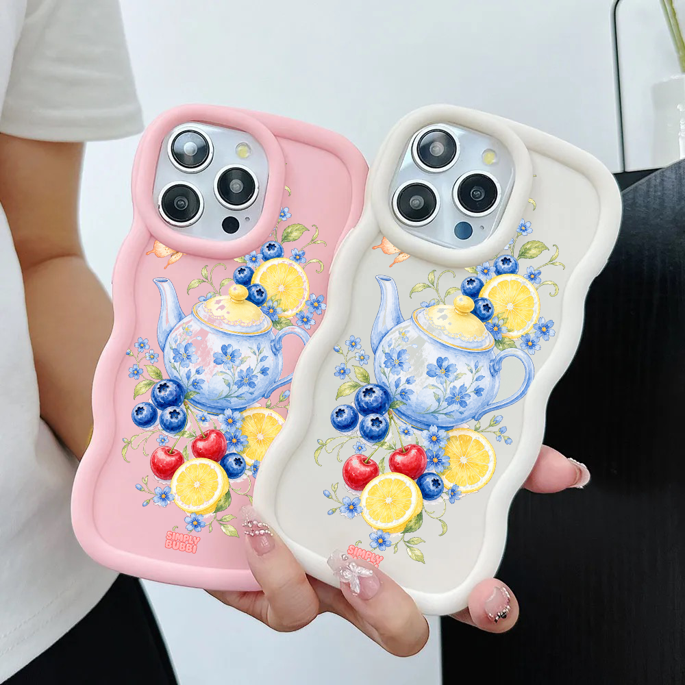 Blueberry Lemon Tea Wavy iPhone Case – product view 2