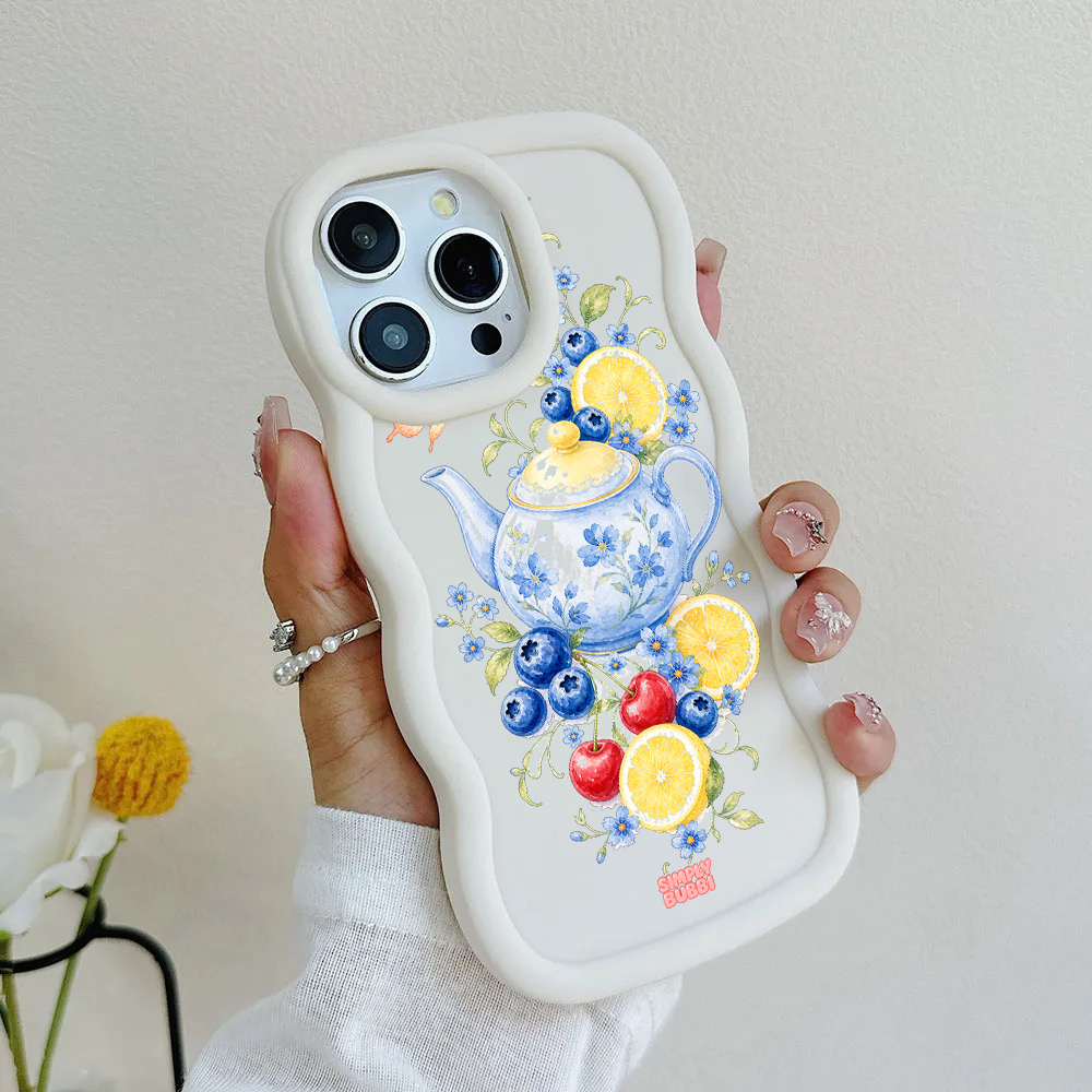 Blueberry Lemon Tea Wavy iPhone Case