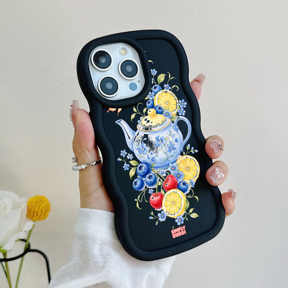 Blueberry Lemon Tea Wavy iPhone Case – product view 5