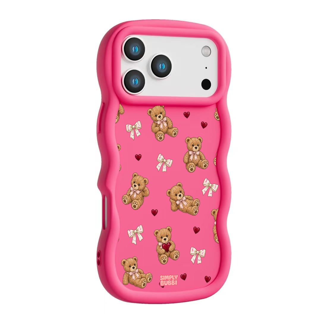 Teddy Bow Heart Repeat Wavy iPhone Case – product view 10