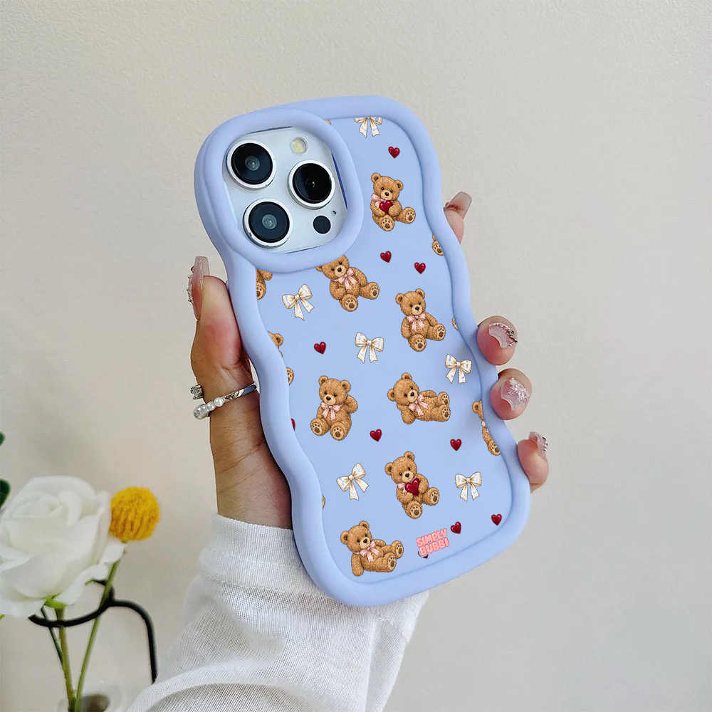 Teddy Bow Heart Repeat Wavy iPhone Case – product view 8