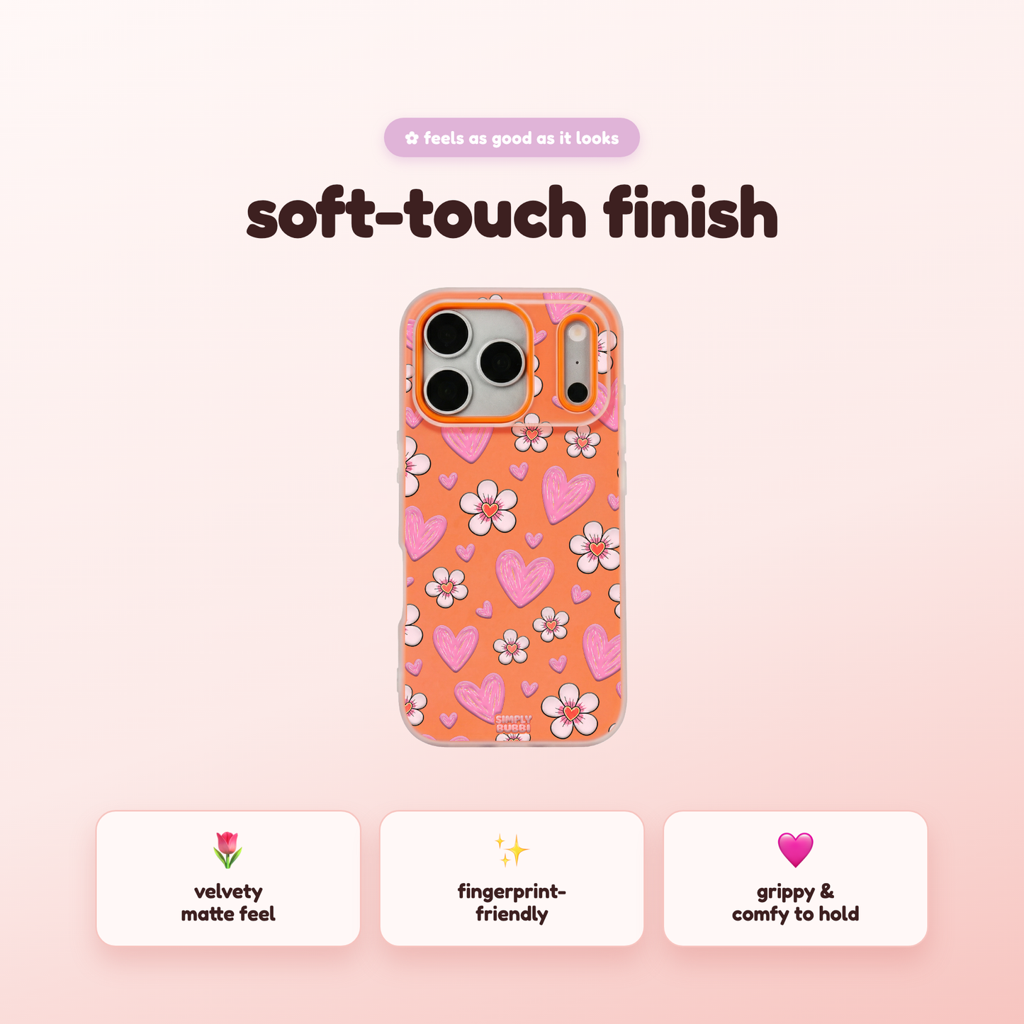 Pink Heart Daisy Repeat Pop iPhone Case – product view 5