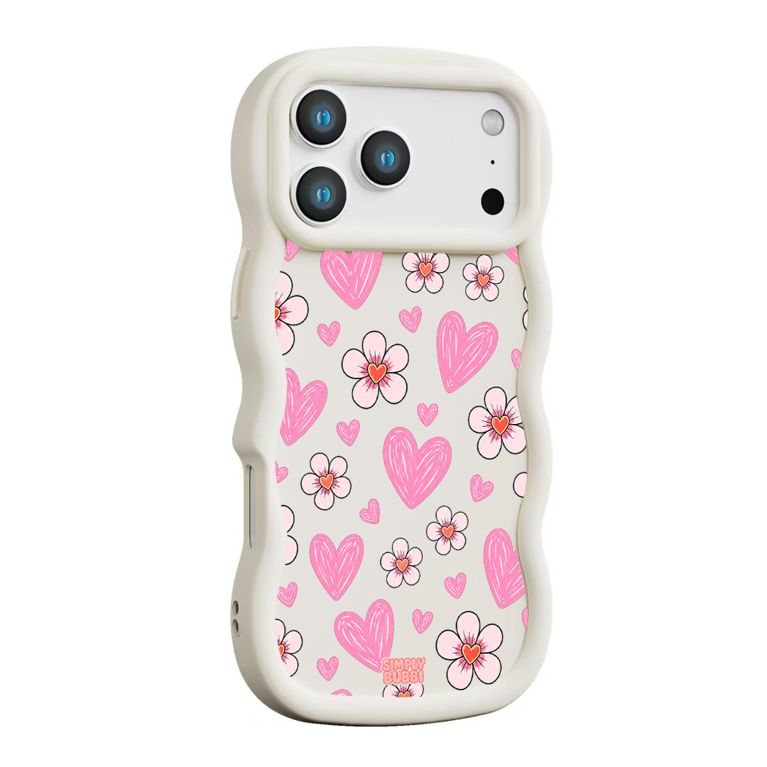 Pink Heart Daisy Repeat Wavy iPhone Case – product view 11