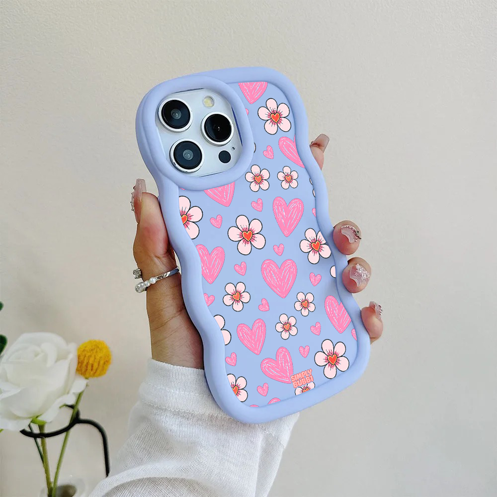 Pink Heart Daisy Repeat Wavy iPhone Case – product view 8