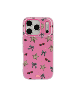 Leopard Star Bow Repeat Pop iPhone Case – Hot Pink