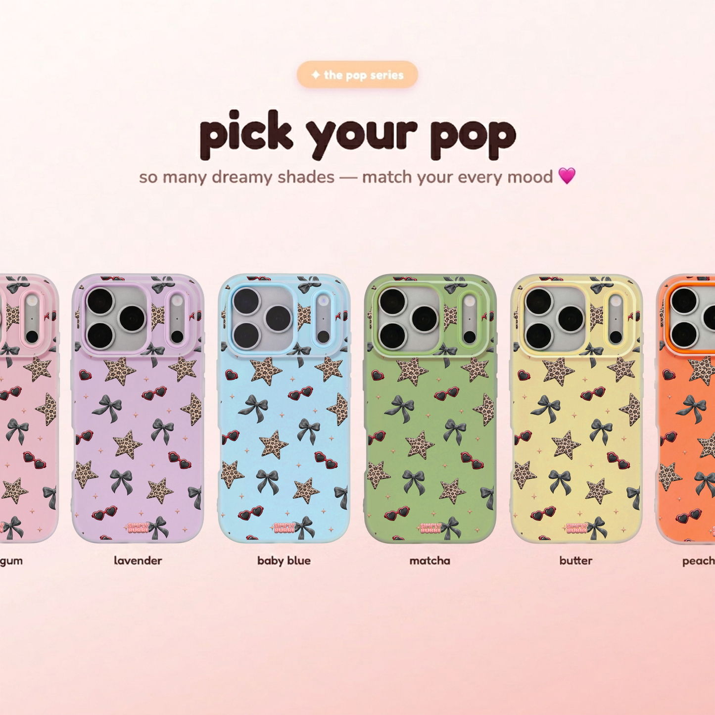 Leopard Star Bow Repeat Pop iPhone Case – product view 1